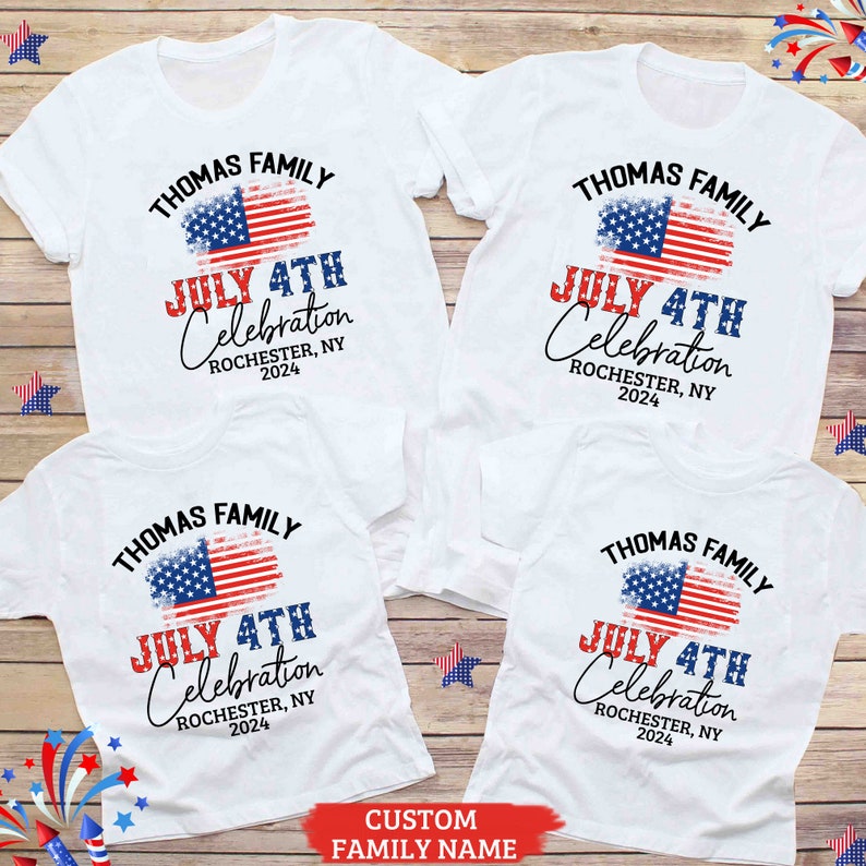 Personalized Family July 4th Celebration Shirt, Fourth of July, 4th of July Family Celebration Patriotic 4th of July Fourth of July Vacation