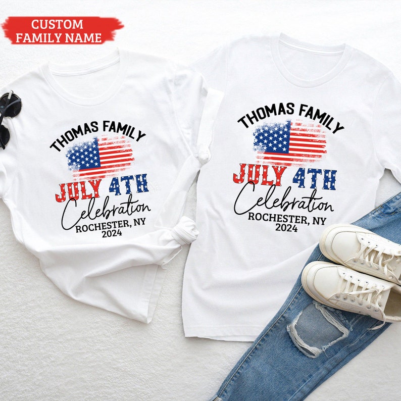 Personalized Family July 4th Celebration Shirt, Fourth of July, 4th of July Family Celebration Patriotic 4th of July Fourth of July Vacation