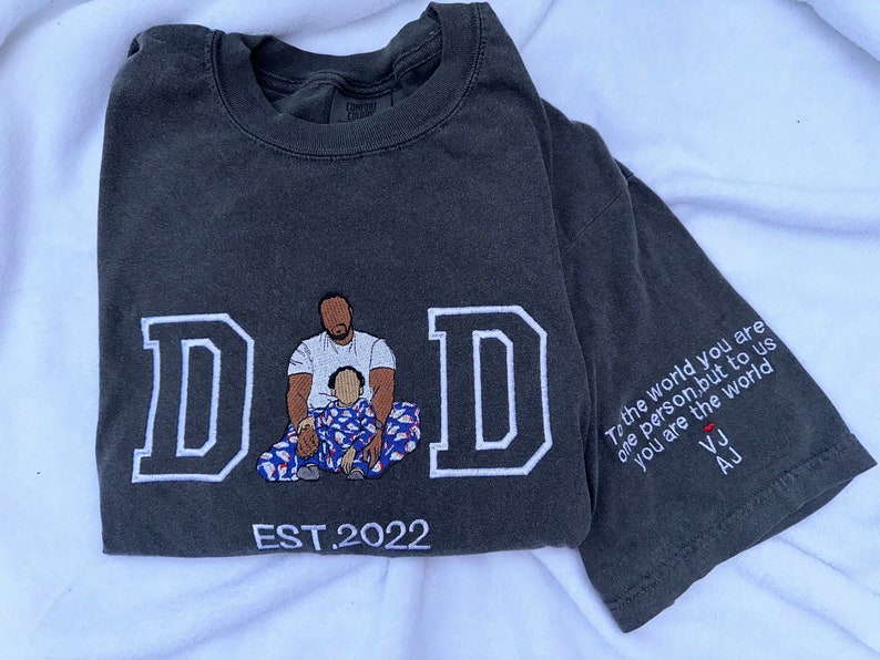 Custom Dad shirt, Embroidered dad shirt, Embroidery Photo, custom embroidered shirt, custom photo shirt,custom picture