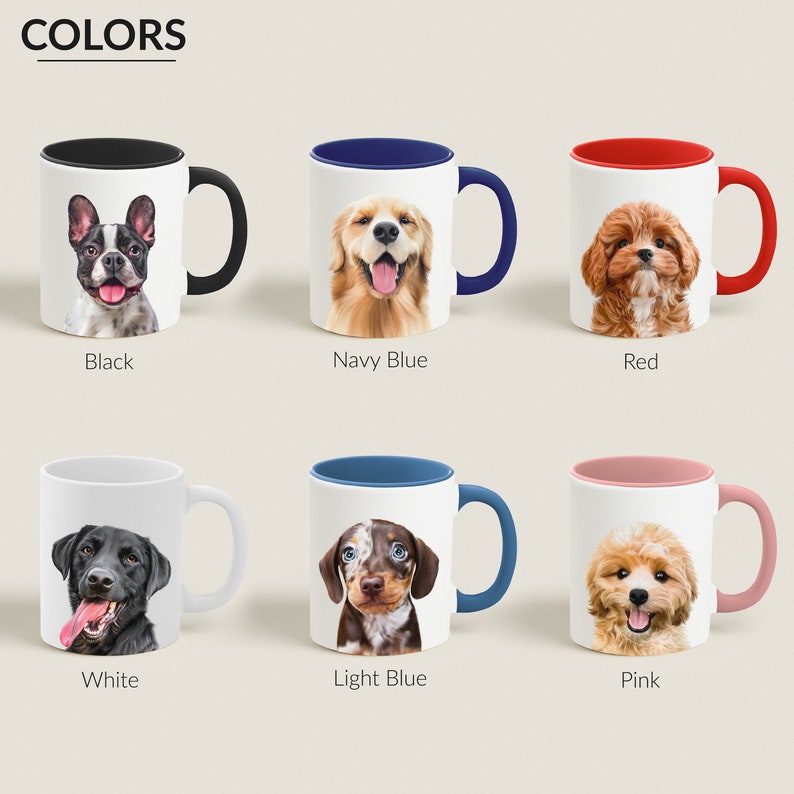 Custom Mug From Photo, Christmas Gift For Pet Parents, Dog Lover Gift, Digital Pet Portrait, Pet Painting, Coffee Mug, Dog Dad Gift, Cat Dad