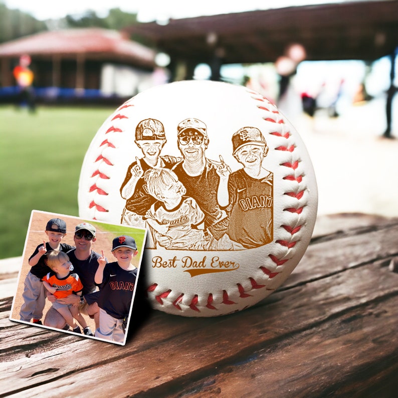 Custom Photo on Baseball Ball - Personalized Your Kids Picture Father's Day Present