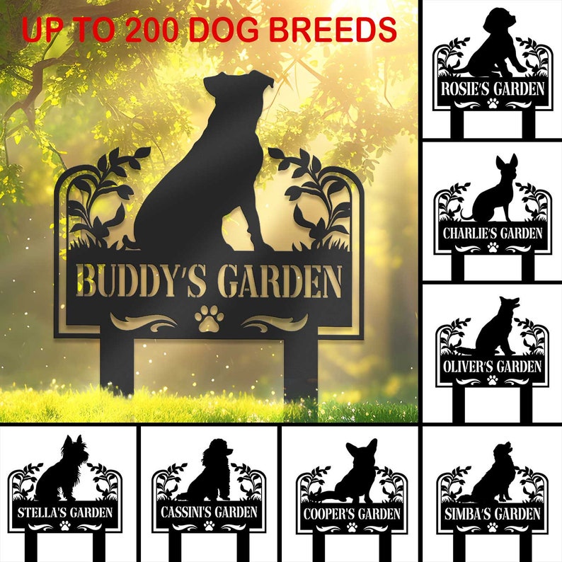 Dog's Garden Custom Metal Pet Memorial Garden Sign, Metal Stake, Dog Garden Sign, Pet Grave Markers, Dog Loss Gifts, Remembrance Stake, Dog Lover Gift il_794xN.6039501877_lrny.jpg
