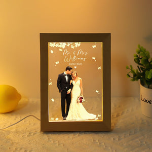 Personalized Wedding Photo Frame Lamp, Wedding Lamp Decoration, Bride And Groom Photo, Wedding Keepsake, Wedding Gift, Wedding Sign