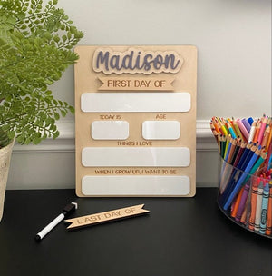 Personalized First Day of School Sign. Custom Last Day of School Sign. Wooden Sign. Kids School Sign il_794xN.6040317012_idky.jpg?v=1720405626