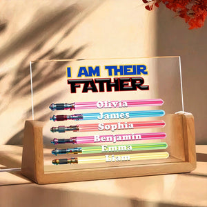 I Am Their Father, Personalized Father's Day Gifts for Dad from Kids, Customized Lamp Custom Lightsaber Sign Names, Best Dad Ever Gifts
