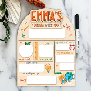 First & Last Day of School Interchangeable Sign, Custom First Day At School Sign, Personalized Wooden School Board Gift for Student,