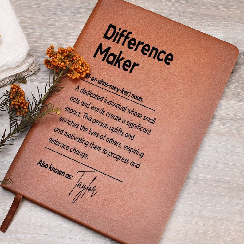 Personalized Difference Maker Journal Custom Difference Maker Gift Difference Maker Definition Gift Mentor Appreciation Gift Leader Present
