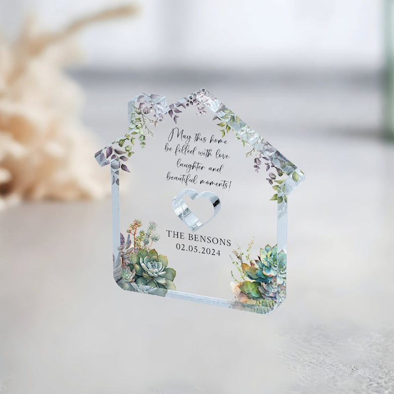 Housewarming Gift, New Home Gift,Personalized, New Home Acrylic Plaque, Floral Realtor Closing Gift, Our First Home Gift, Gift for Homeowner