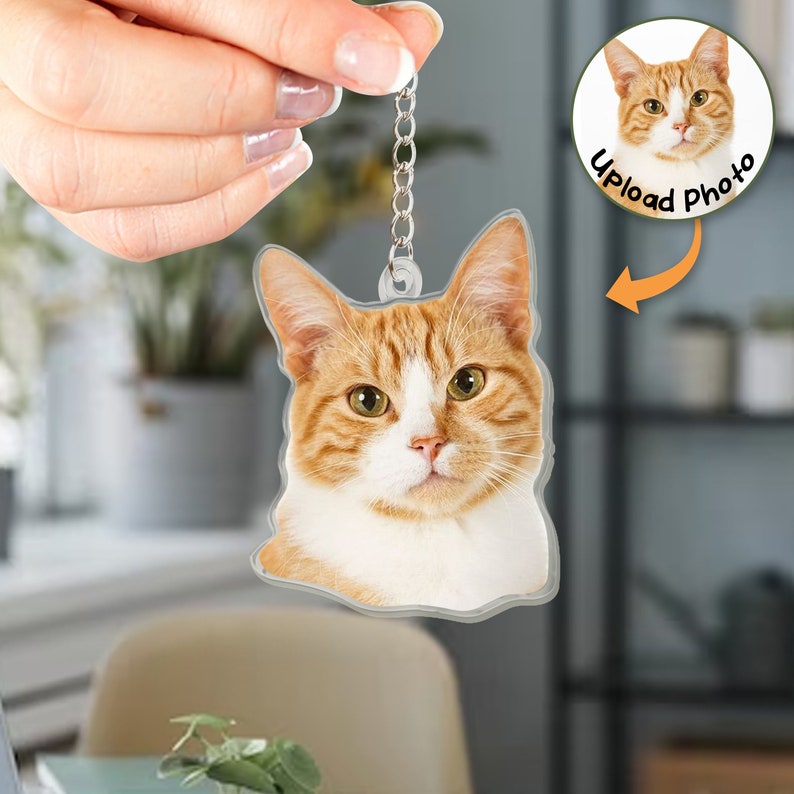 Custom Pet Photo Keychain, Acrylic Keychian, Dog Portrait Keychain, Cute Personalized Design Keychain, Kawaii Dog Keychain, Dog Lover Gift