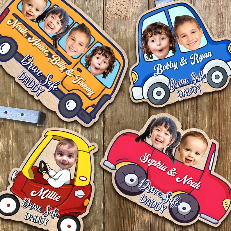 Personalized Photo Drive Safe Daddy Gift, Custom Car Visor Clip Photo, Fathers Day Picture Frame, New Dad from Baby, 1st Time Dad Gift