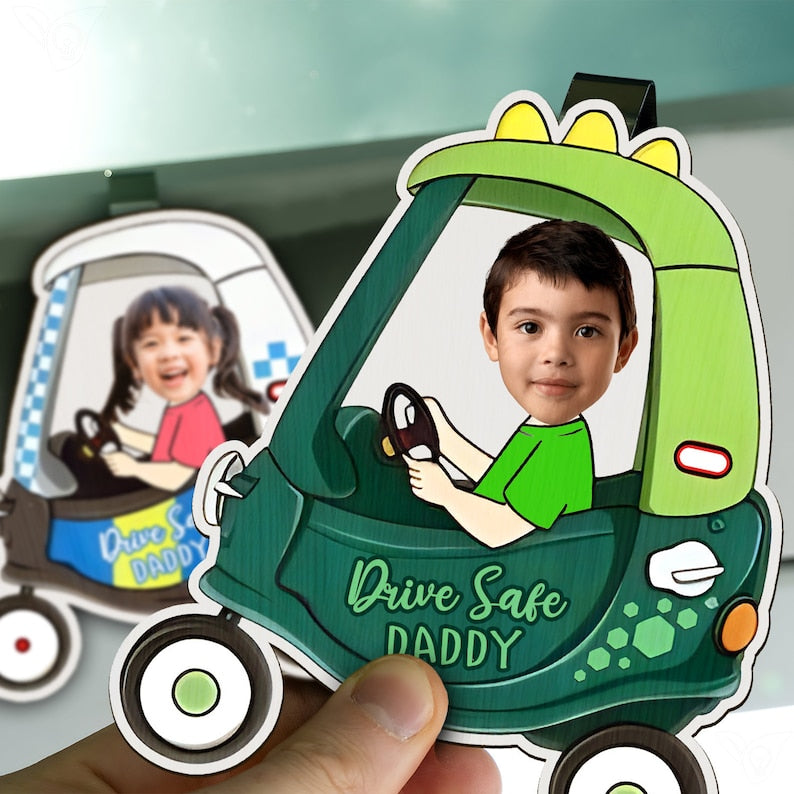 Drive Safe Daddy Gift, Custom Car Visor Clip Photo, Dad Car Visor Clip, New Dad from Baby, 1st Time Dad Gift from Wife, Father's Day Gift