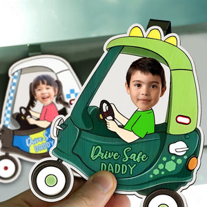 Drive Safe Daddy Gift, Custom Car Visor Clip Photo, Dad Car Visor Clip, New Dad from Baby, 1st Time Dad Gift from Wife, Father's Day Gift