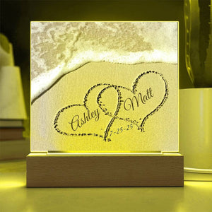 Personalized Names in Sand, Coastal Decor, Custom Beach Art, Beach Wedding Gift, Newlywed Gift, Romantic Gift for Her, Romantic Gift for Him