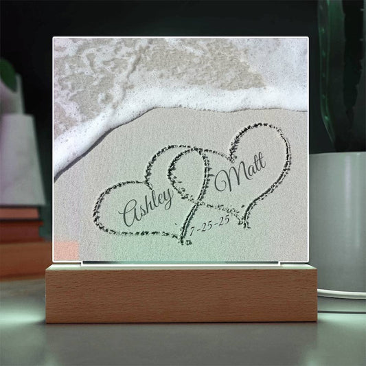 Personalized Names in Sand, Coastal Decor, Custom Beach Art, Beach Wedding Gift, Newlywed Gift, Romantic Gift for Her, Romantic Gift for Him