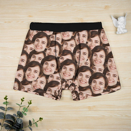 Personalised Face Boxers for Husband,Personalized Face Underwear,Custom Boxers with Face,Funny Photo Underwear for Men,Custom Face Boxers