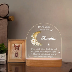 Baptism Gift, Personalized Baby Gift, Dedicated Gift, Baptized Night Light, Custom Baby Night Lamp, Nursery Decor, Christening Gifts