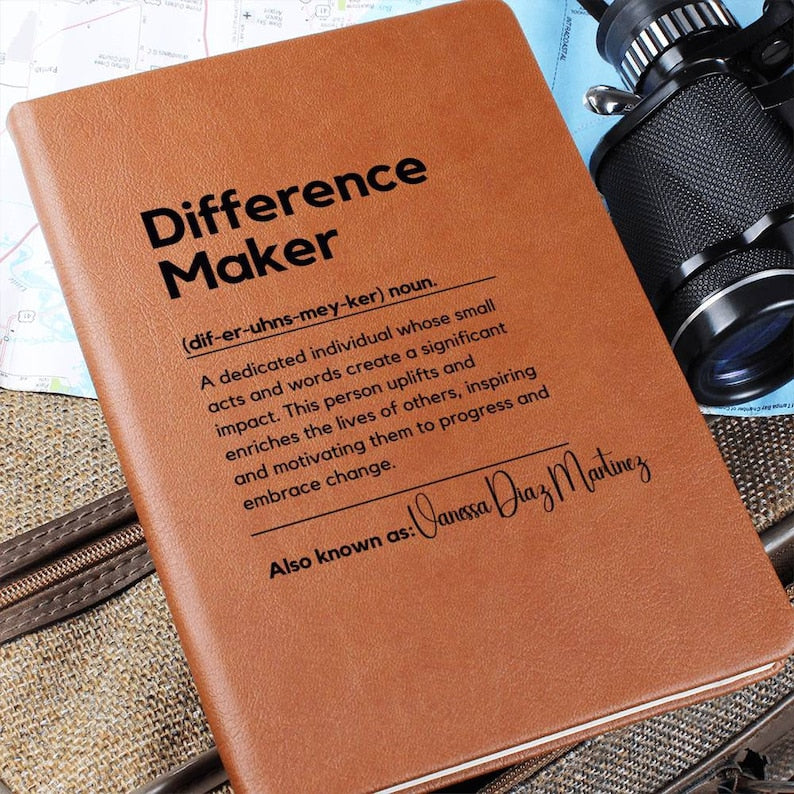 Personalized Difference Maker Journal Custom Difference Maker Gift Difference Maker Definition Gift Mentor Appreciation Gift Leader Present