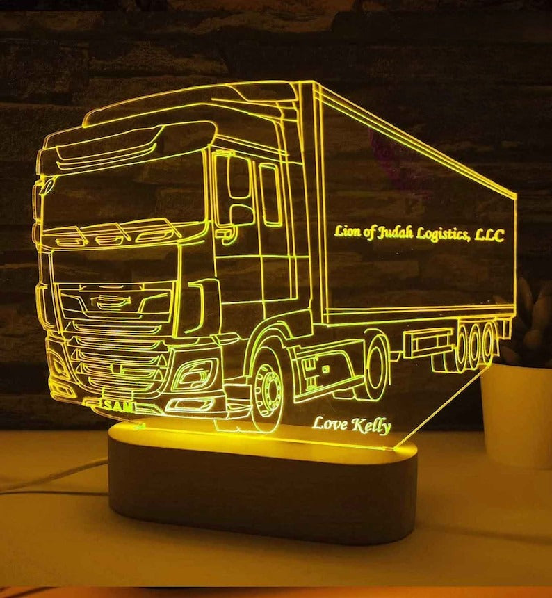 Truck Driver Led Lamp, Truck Driver Gift, Trucker Light, Gift for Him, Truck Rider Gift, Gift for Trucker, Camion, LKW, Kamion, Semi Trucks