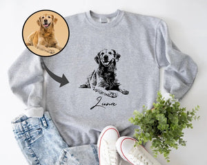 Custom Pet Photo Sweatshirt, Dog Dad Sweatshirt, Dog Mom Gifts, Personalized Pet Photo Gifts, Custom Pet Gifts, Pet Photo Print Sweatshirt