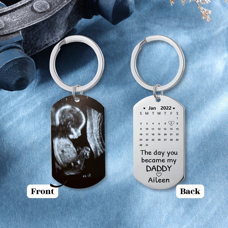 Personalized Baby Ultrasound Keychain,Custom Sonogram Gift For Dad,First Time Dad Gifts,Pregnancy Gift,Dad to be Gift,Bump keyring,Christmas