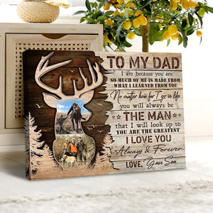 Hunting Deer Plaque Canvas Print, Custom Canvas Wall Art Father s Day Gift For Dad Hunter, Father's Day Gift For Dad Grandfather