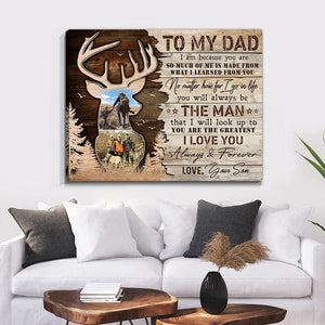 Hunting Deer Plaque Canvas Print, Custom Canvas Wall Art Father s Day Gift For Dad Hunter, Father's Day Gift For Dad Grandfather