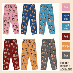 Custom Photo Pajamas, Personalized Face Unisex Pajamas, Custom Photo Pajama Pants for Women Men, Home Wear Set, Gifts for Wife Husband