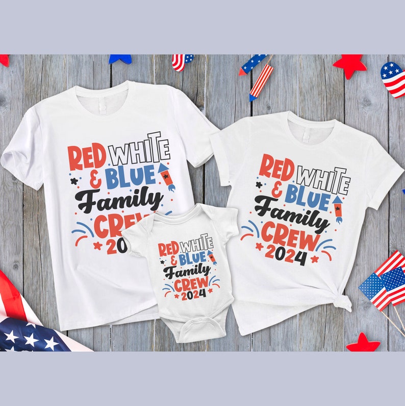 Red White and Blue Family Crew 2025 Shirt, 4th of July Family Crew Shirt, Matching Family Tee, 4th Of July Kids Shirt, Independence Day Tee