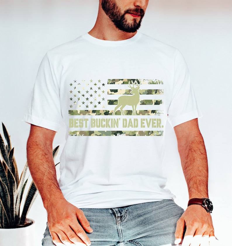 Best Buckin Dad Shirt, Father's Day Gift, Funny Dad T-Shirt, Deer Hunting Sweatshirt, Dad Life Shirrt, For Men,Dad Quotes