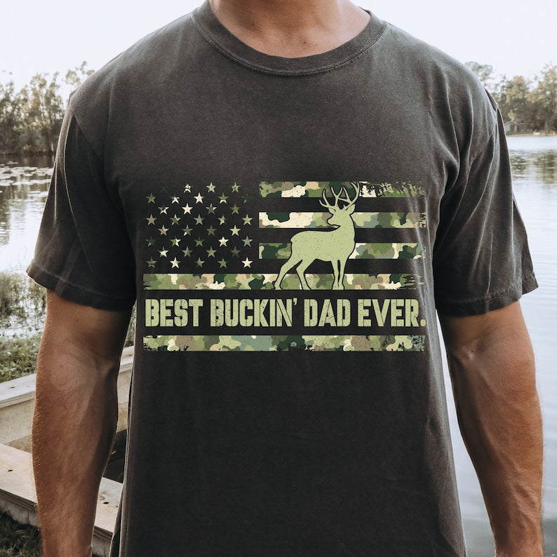 Best Buckin Dad Shirt, Father's Day Gift, Funny Dad T-Shirt, Deer Hunting Sweatshirt, Dad Life Shirrt, For Men,Dad Quotes