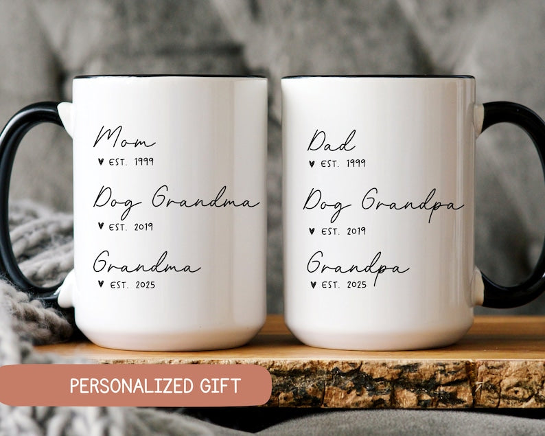 Promoted From Dog Grandparents To Human Grandparents, Pregnancy Announcement, New Grandpa and Grandma Gift, Baby Announcement