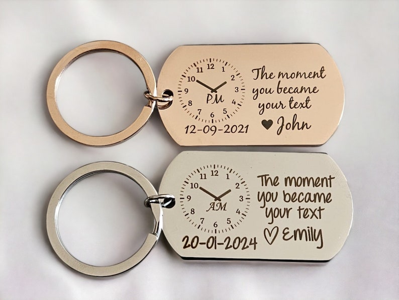 The Moment You Became My Daddy Keychain First Dad New Dad Keychain New Mummy Keychain Personalised Gift Baby Shower Gift New Born Baby Gift