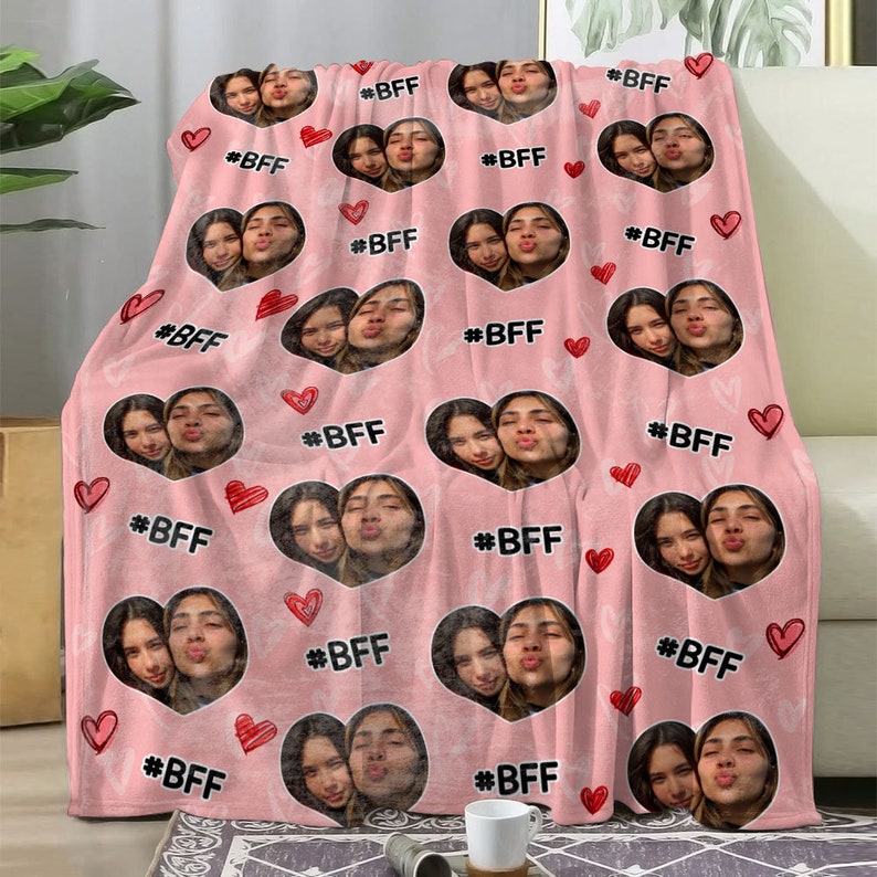 Besties Custom Gifts, Custom Photo Besties Blanket, Personalized Best Friends Gift, Gift For Best Friend, Gift For Besties, BFF Gift