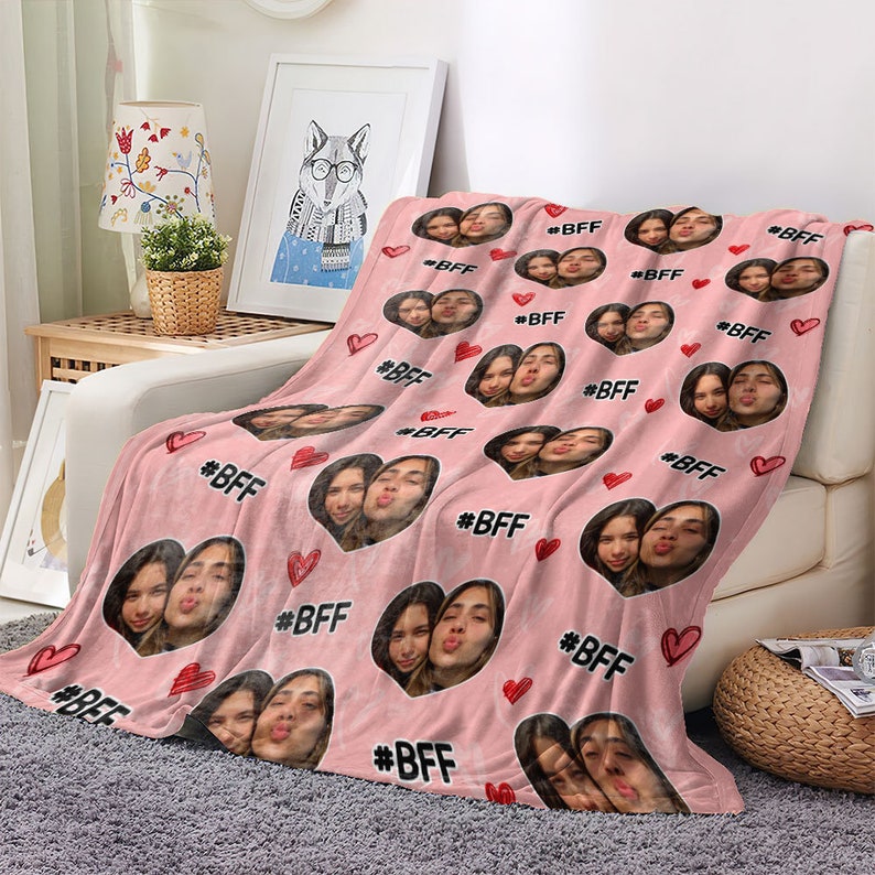 Besties Custom Gifts, Custom Photo Besties Blanket, Personalized Best Friends Gift, Gift For Best Friend, Gift For Besties, BFF Gift