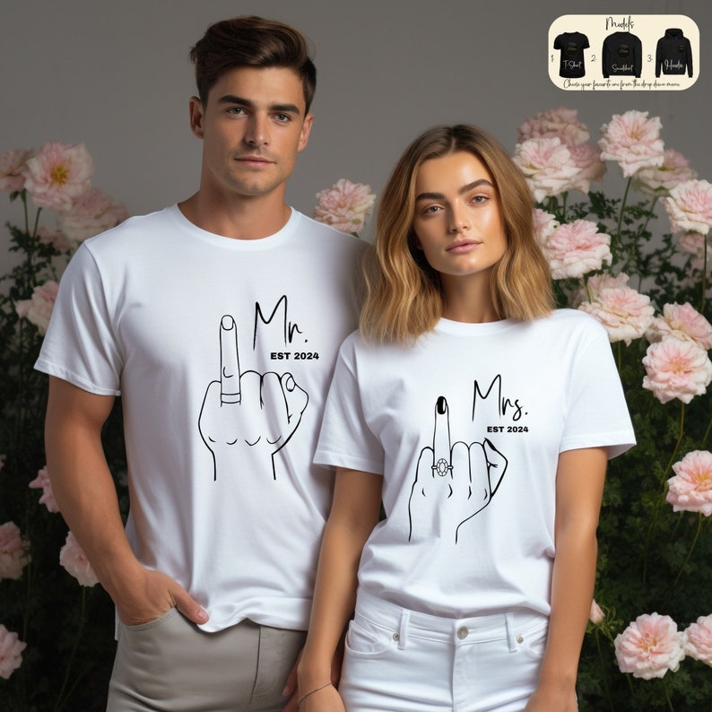 Mr & Mrs Bride Groom Hoodie, Bride Wedding Sweatshirt, Bride Groom Gift, Bridal Shower Gift, Husband And Wife Gift, Couples T-Shirts