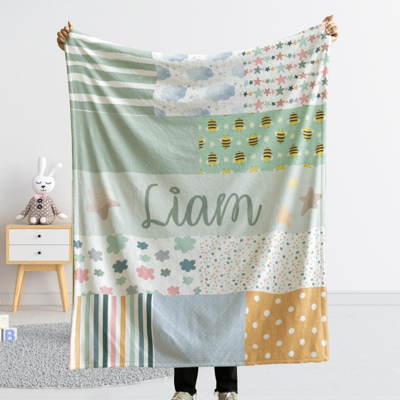 Custom Girl Blanket, Personalized Girl Name Throw, Customized Girl Gifts, Customized Girl Birthday Gifts, Pink Purple Rainbow Blanket