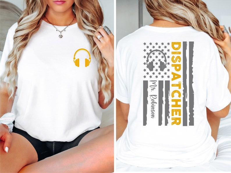 Dispatcher Appreciation Gift T-Shirt, Custom Dispatcher Shirt, 911 Dispatcher Sweatshirt, Emergency First Responder Tee, American Flag Shirt