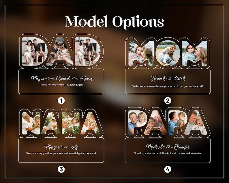 Personalized Photo Night Light - Gifts for Dad, Father's Day Gifts, Custom Acrylic, Name Light, Gifts from Daughter, Best Dad Ever