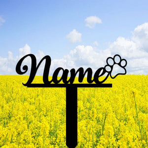 Personalized Pet Name Memorial Stake,Cat Dog Pet Metal Grave Marker with Paw Print,Custom Pet Cemetery Stake,Loss of Dog Pet Sympathy Gift