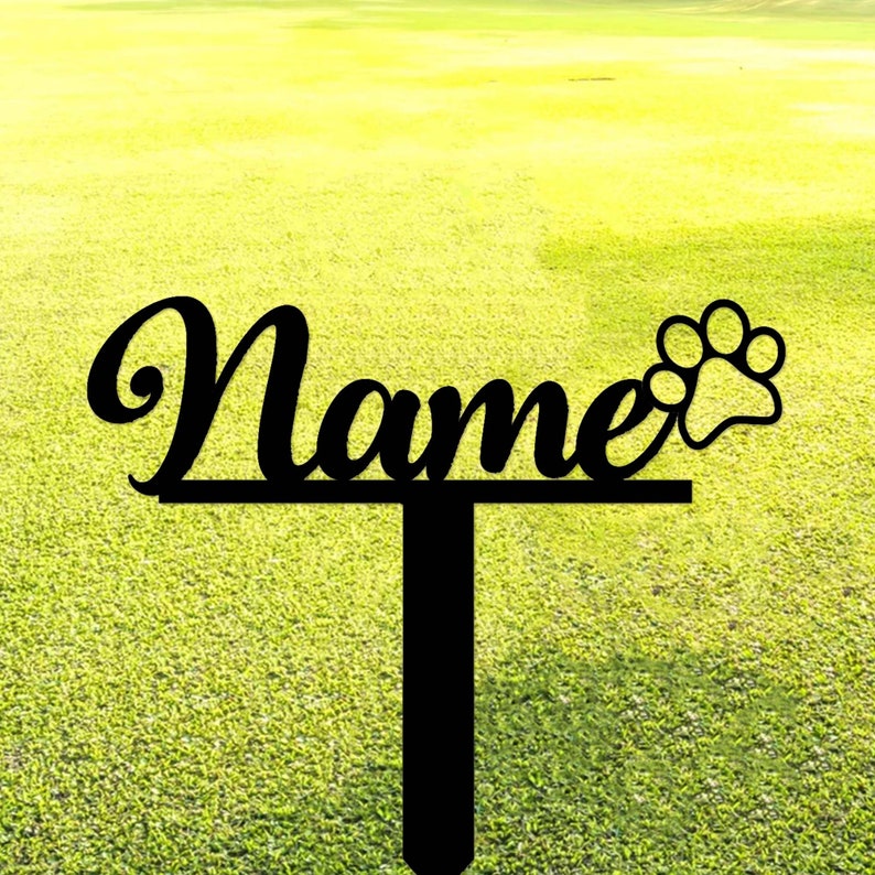 Personalized Pet Name Memorial Stake,Cat Dog Pet Metal Grave Marker with Paw Print,Custom Pet Cemetery Stake,Loss of Dog Pet Sympathy Gift