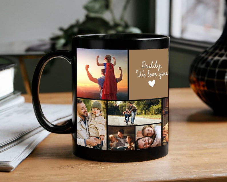 Personalized Photo Mug For Dad, Custom Photo Collage Gift, Fathers Day Gifts, Mug Gift For Daddy, Gift For Husband From Wife, Dad Gift