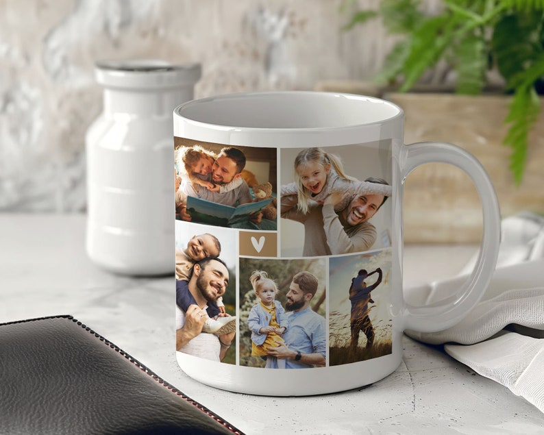 Personalized Photo Mug For Dad, Custom Photo Collage Gift, Fathers Day Gifts, Mug Gift For Daddy, Gift For Husband From Wife, Dad Gift
