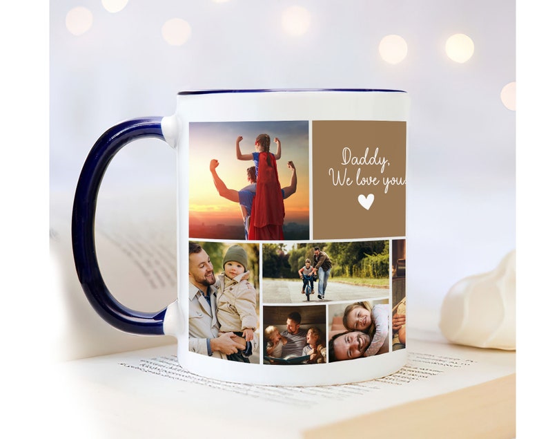 Personalized Photo Mug For Dad, Custom Photo Collage Gift, Fathers Day Gifts, Mug Gift For Daddy, Gift For Husband From Wife, Dad Gift