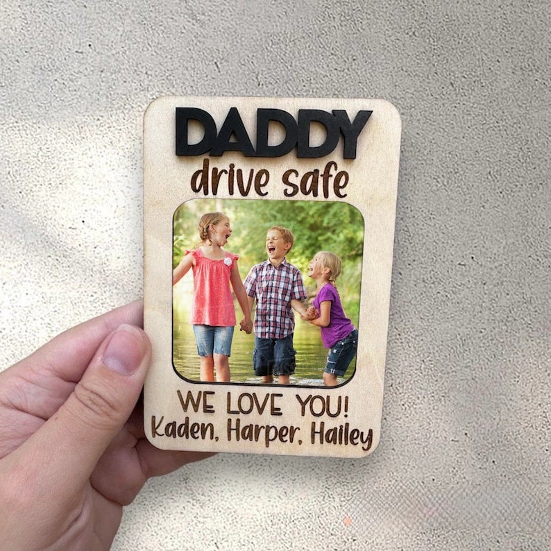 Drive Safe Clip, Car Visor Clip, Fathers Day Gift, Dad Photo Frame, Picture Frame Car Visor, Personalized Photo Frame, Loved One Gifts