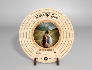 Personalized Song Plaque Photo Frames,Valentine Music Picture Frame, Spotify Playlist Music,Picture Frame With Stand