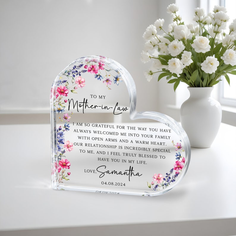 Personalized Mother of the Groom Gift Plaque, Mother of the Groom Gift, Wedding Gift for Mother of the Groom, Wedding Keepsake Acrylic Gift