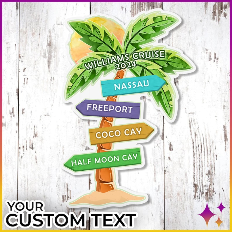 Cruise Door Magnets Sign Tropical Direction | Personalized Royal Caribbean Norwegian Celebrity Cruise Door Magnets | Cruise Gift Idea