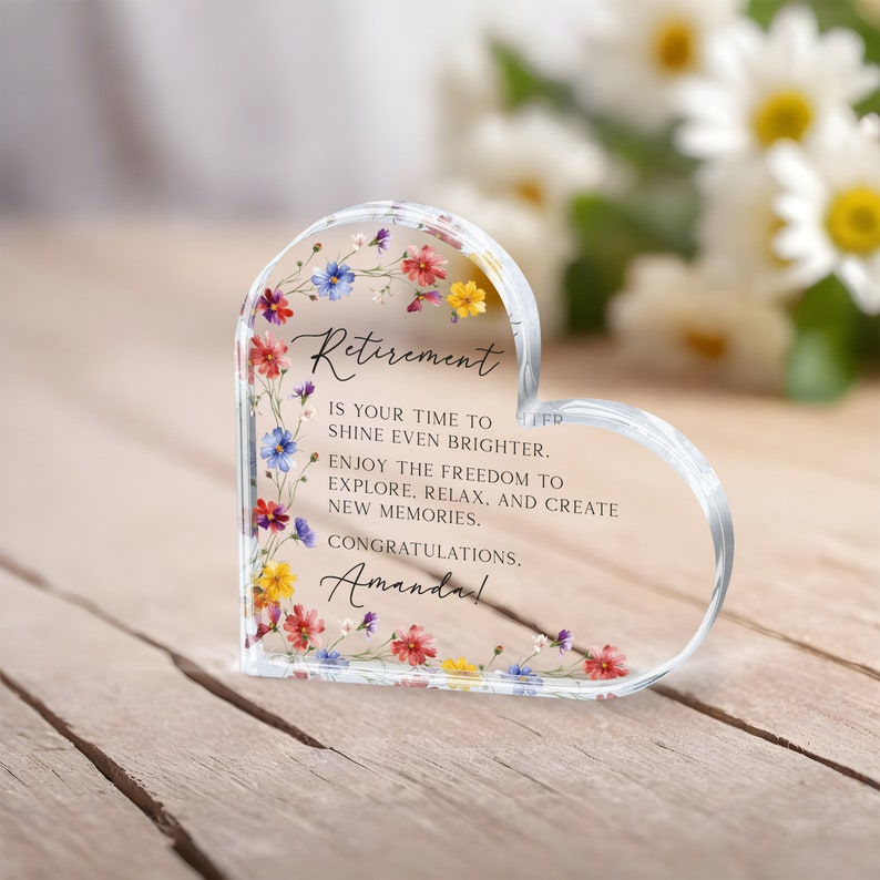 Personalized Retirement Gift, Retirement Acrylic Plaque, Retirement Gift for Women, Retirement Plaque, Custom Message Gift for Retirement
