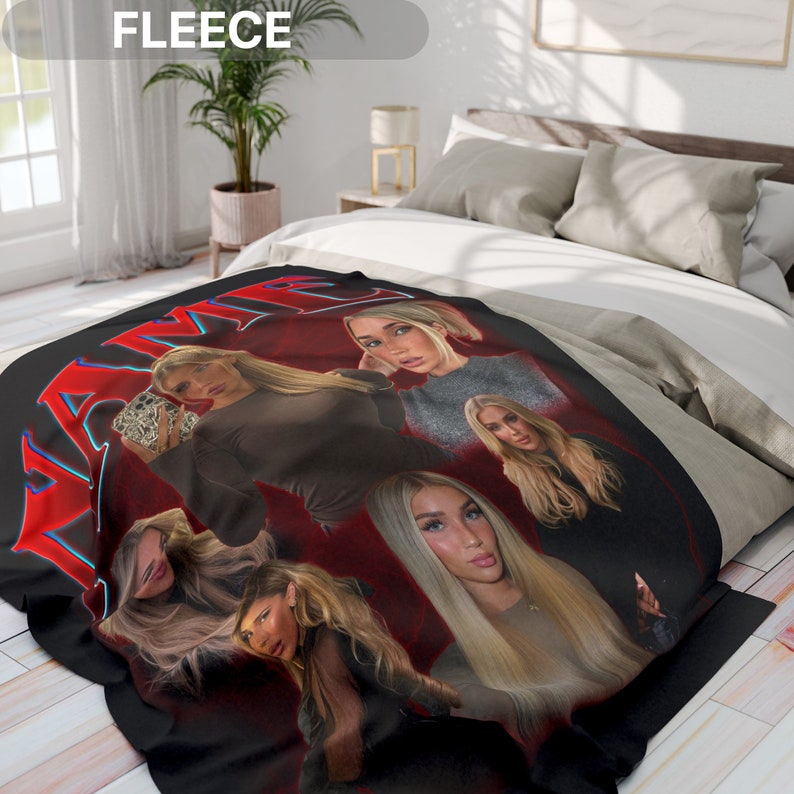 Custom Blanket With Text Photo Personalized Picture Blanket Custom Sherpa Blanket Blanket with Custom Photo & Text Custom Wedding Birthday Bootleg Blanket