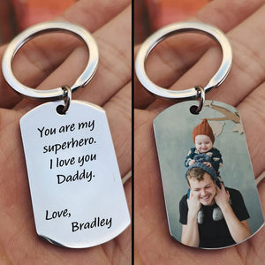 Personalized Dad Keychain, Father's Day Gift, Gifts For Dad From Daughter, Birthday Gifts For Dad, Dad Gift From Son, Photo Gifts For Men